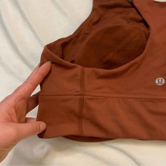 Lululemon Wunder Train Long-Line Bra Medium Support C/D Cups Dark Terracotta 14 - Picture 4 of 6